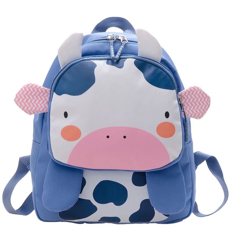wholesale baby cartoon milk cow kindergarten school bag  Oxford Children Animal backpack for girls