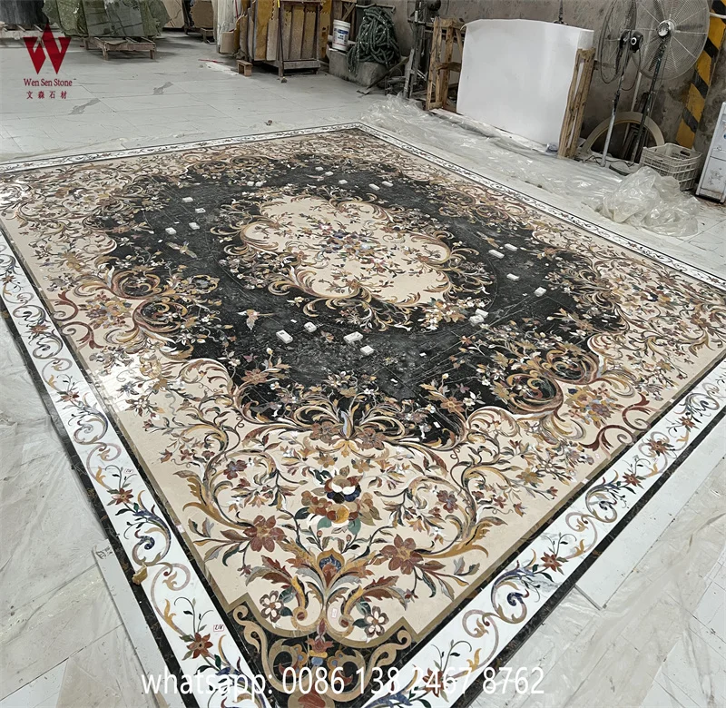 custom marble medallion flooring good quality waterjet marble flooring tile