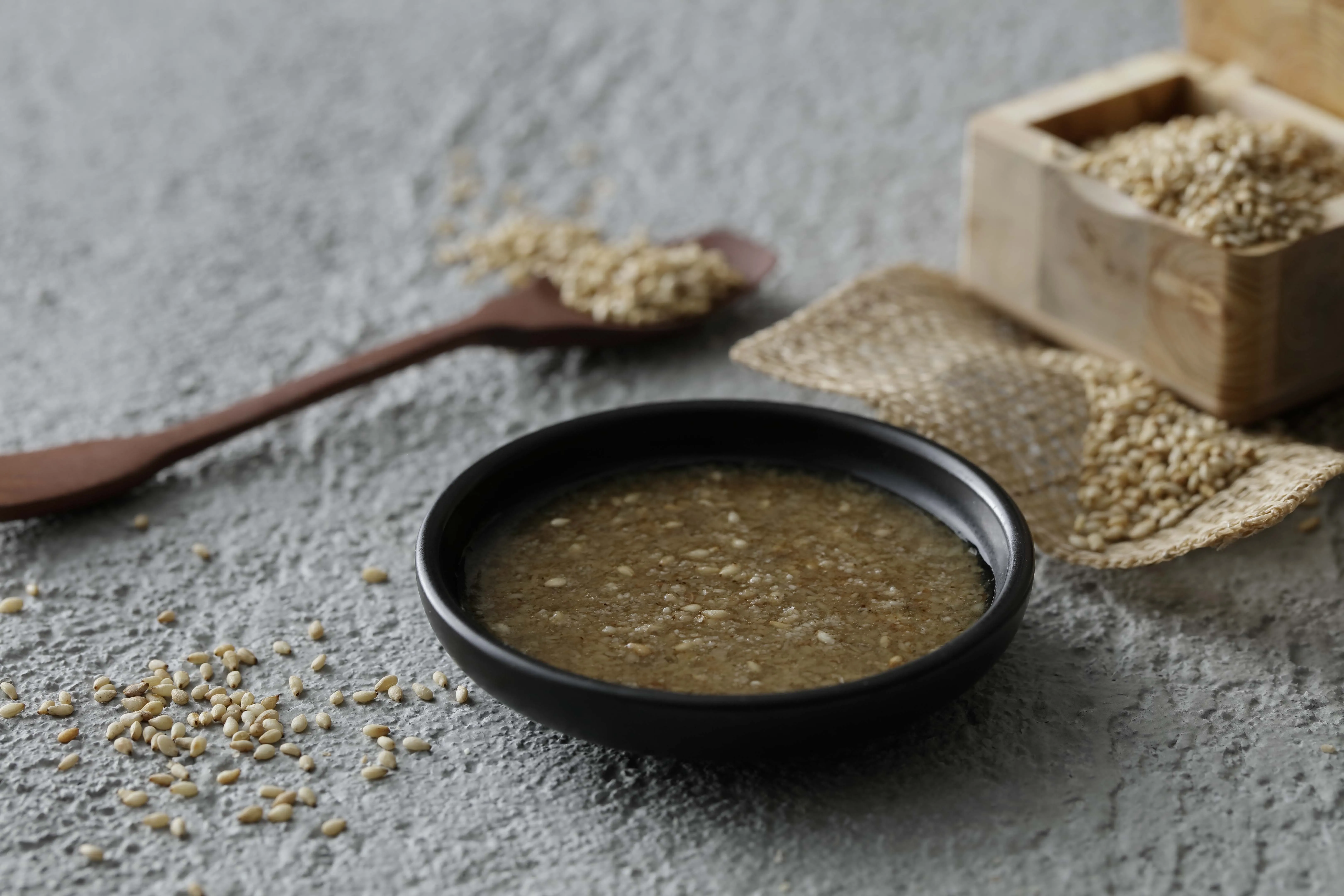 Full flavor smooth mild creamy texture sesame salad pasta fish sauce