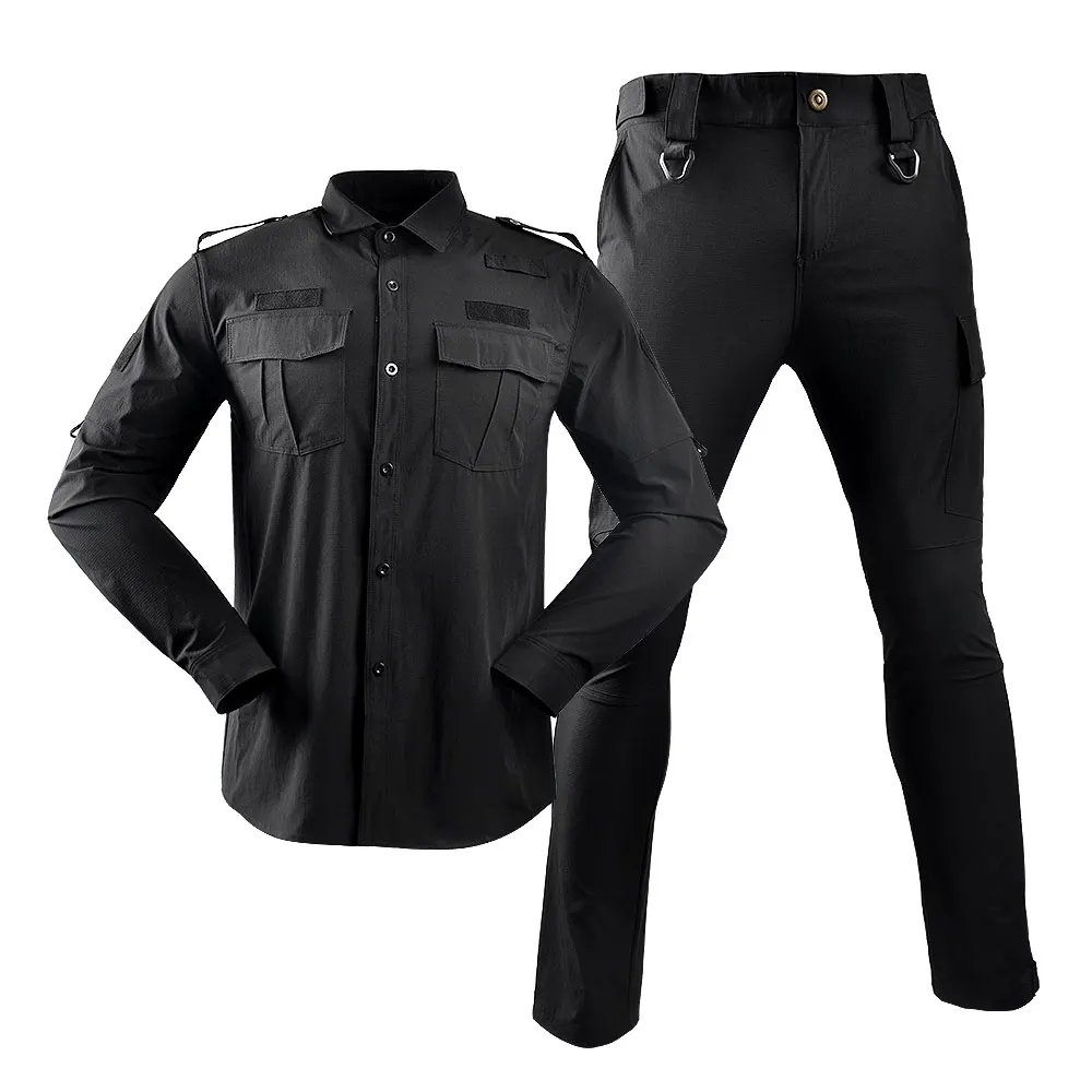 Factory Supplier Black Long Sleeve Security Guard Uniforms