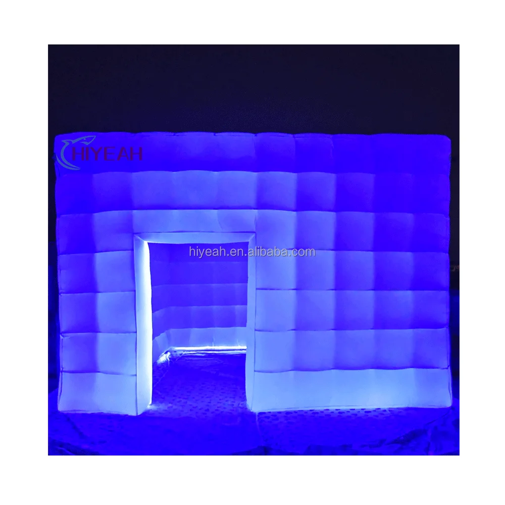 Black 360 Photo Booth Enclosure Inflatable Photobooth With Led Light Commercial