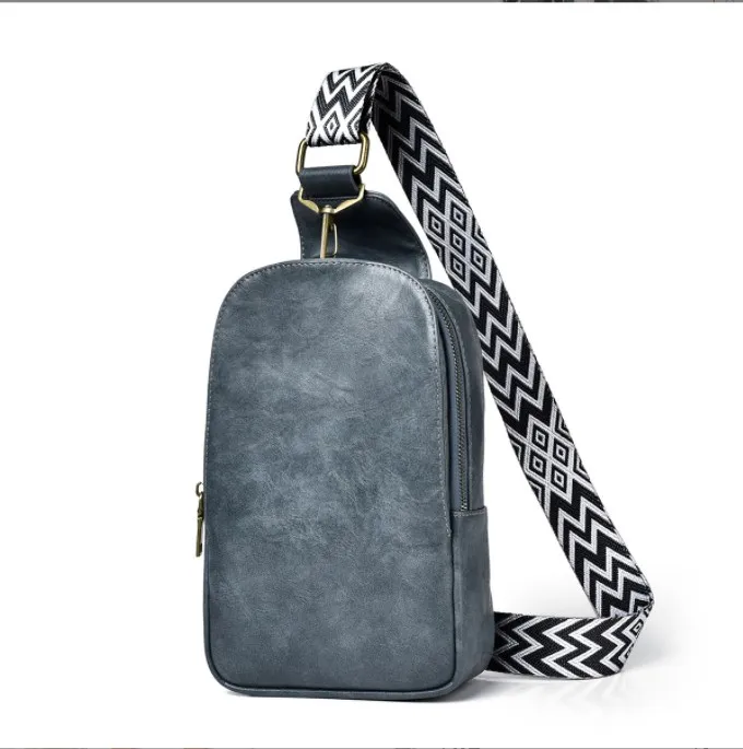 2023 New Ladies Solid Package Sports Bag PU Leather Pouch Retro Waist Bag Fanny Pouch Crossbody Male Banana Bag