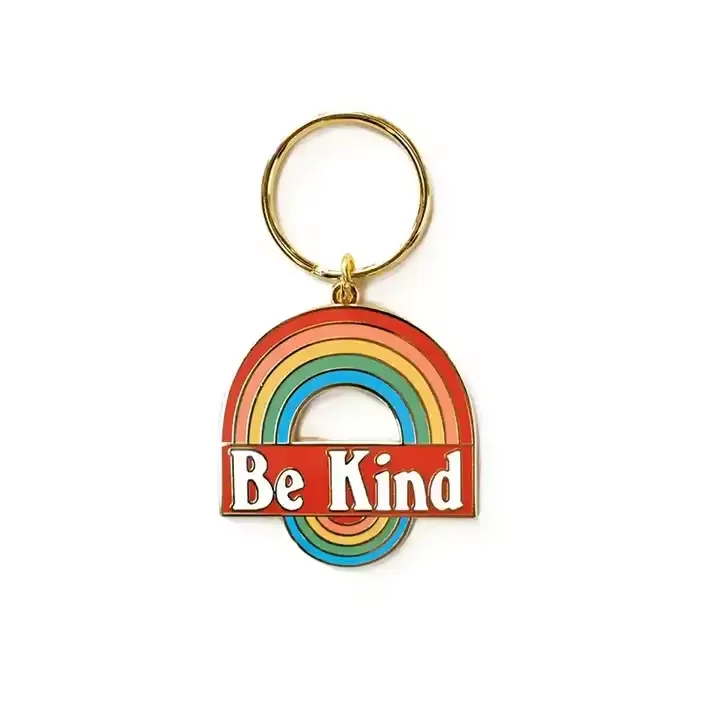 Customized Factory High Quality Keychain Rainbow Colorful Keyholder Soft /Hard Enamel Key Tag Custom Logo Custom Metal Keychain