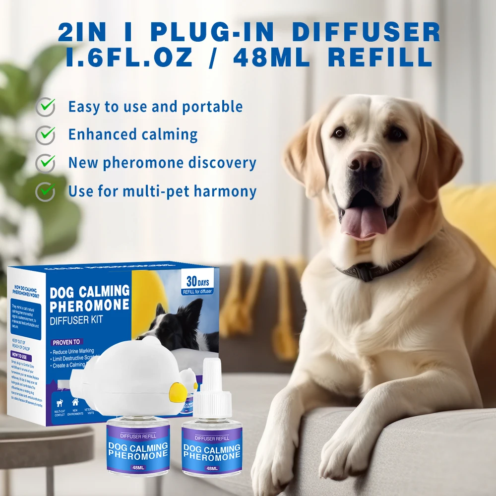 Customized for Different Market 48ML Pet Calming Diffuser Refill with Plug-in Kit for 2 Bottles