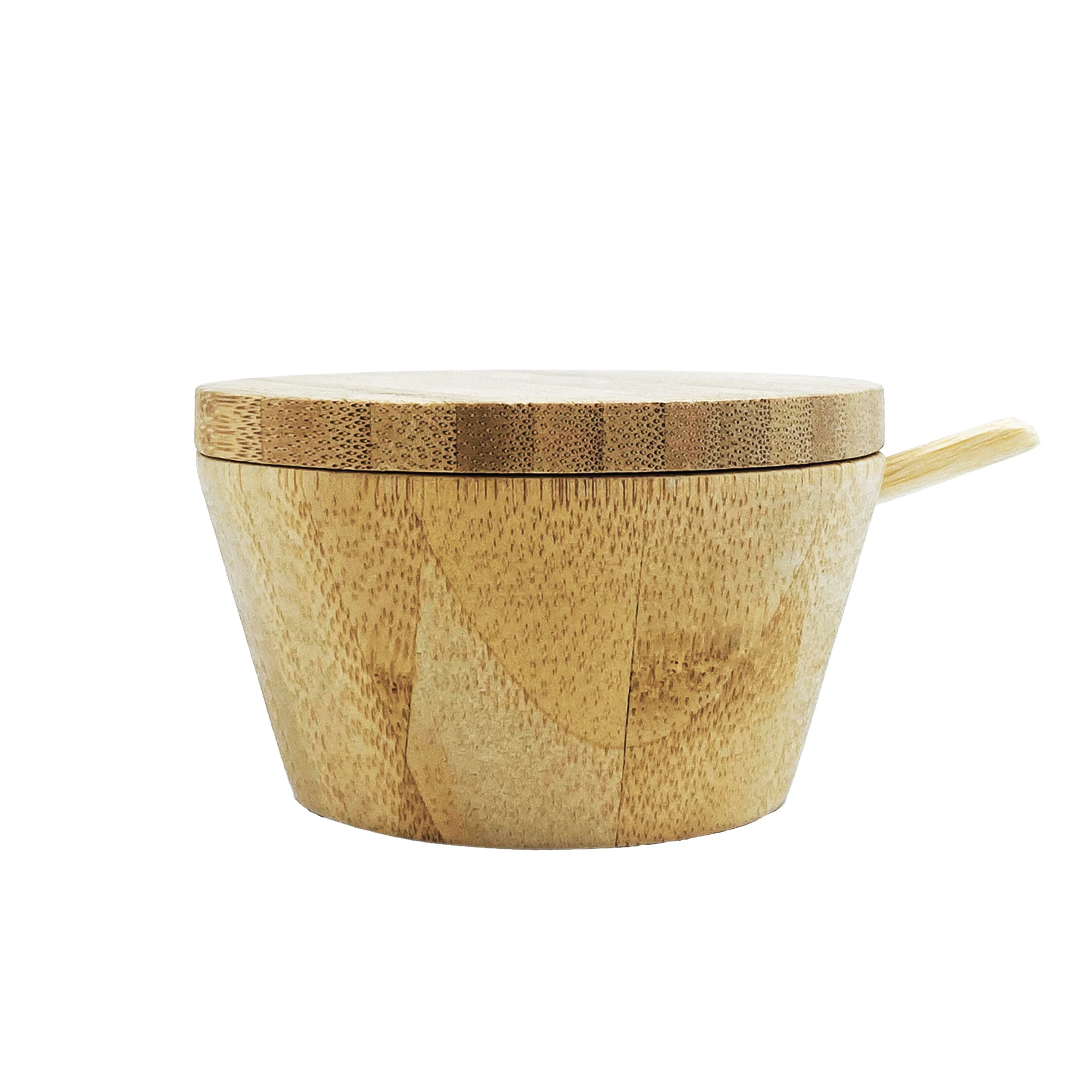 Bamboo And Wood Lid Square Sealed Jar Kitchen Clear Glass Storage Jar Bamboo Lid Storage Glass Food Jars Wooden Cover