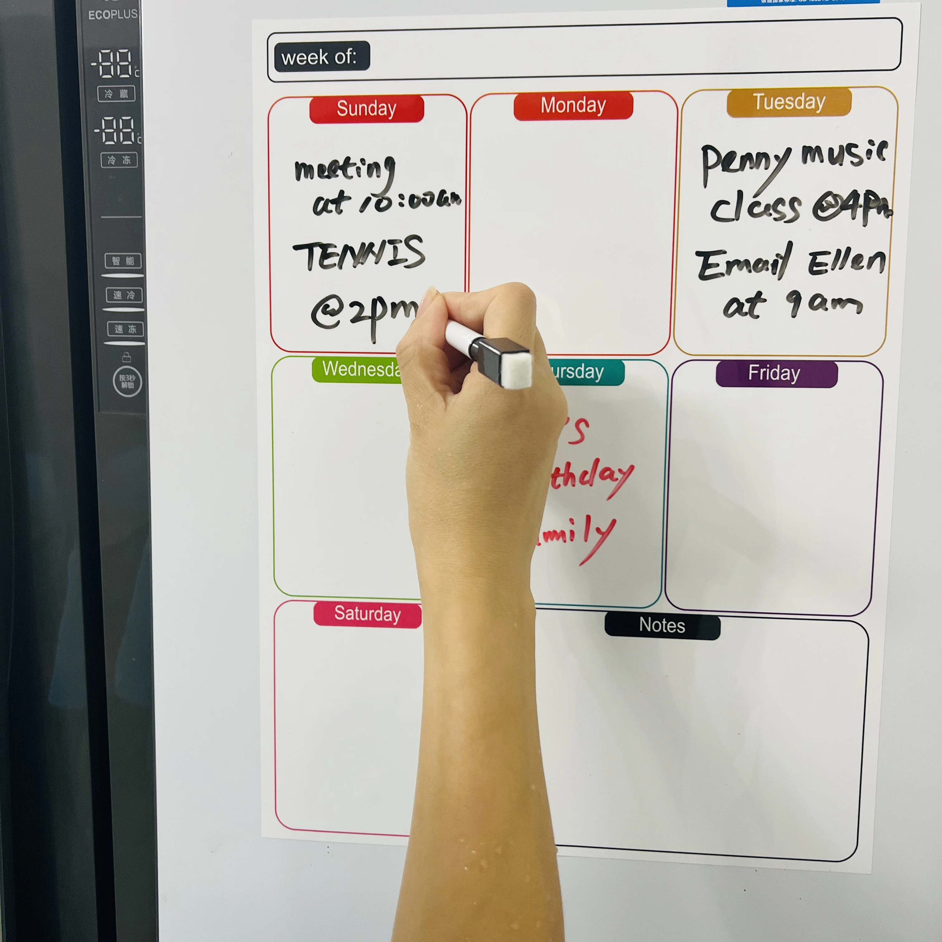 Wholesale self adhesive Weekly Monthly Schedules Fridge Table Dry Erase Whiteboard