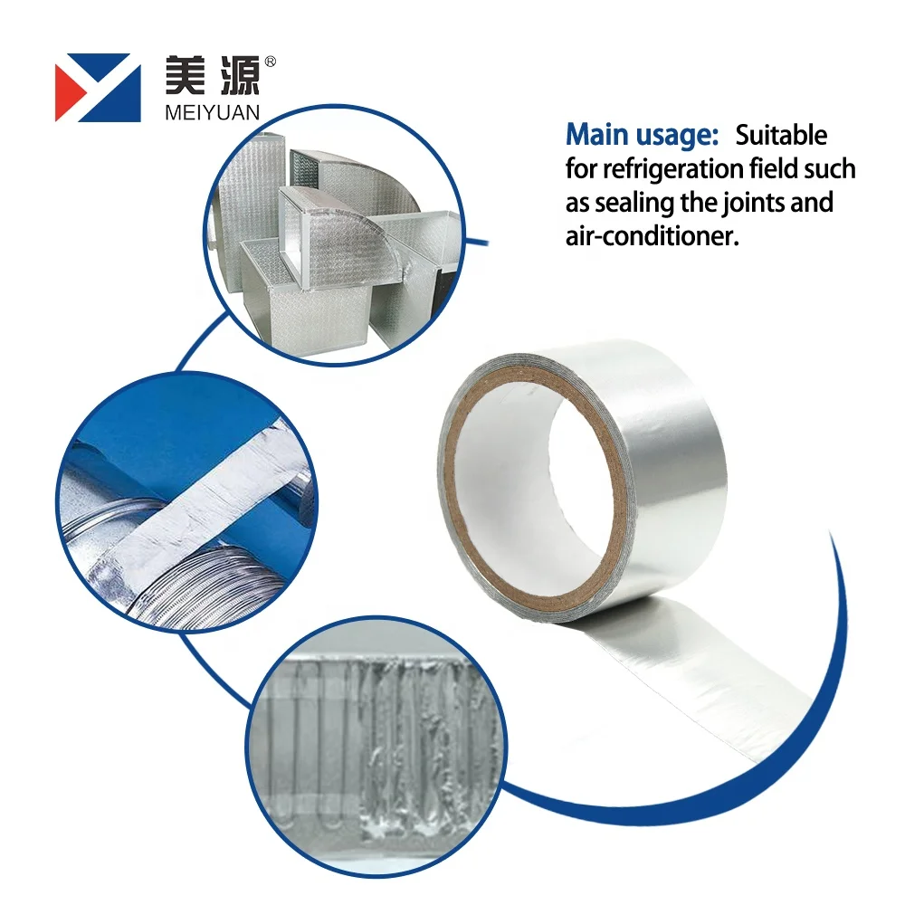 Refrigerator/HVAC/Duct System Duct Tape Heat Resistant Aluminum Foil Duct Tape Self Wound Aluminum Foil Tape