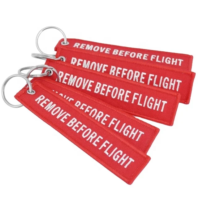 Wholesale Remove Before Flight Airplane Aviation Embroidery Key Chains Designer Famous Brand Custom Lanyard Keychain