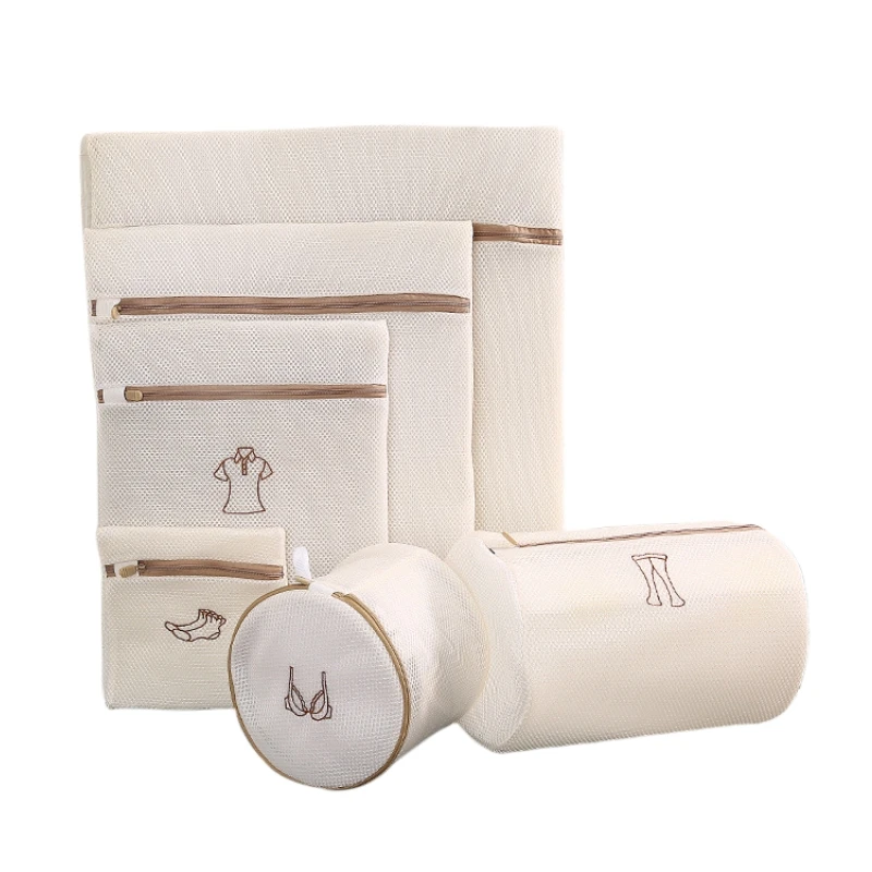 Embroidery Thickened Double Layer Bra Underwear Washing Bag Washing Mesh Bag Fabric Iron Free Opp Bag 100% Polyester Square