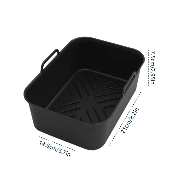 HelenBuddy Large Silicone Air Fryer Liners with Silicone Mitts for Air Fryer  Dual AF300/400UK Gray Black Red