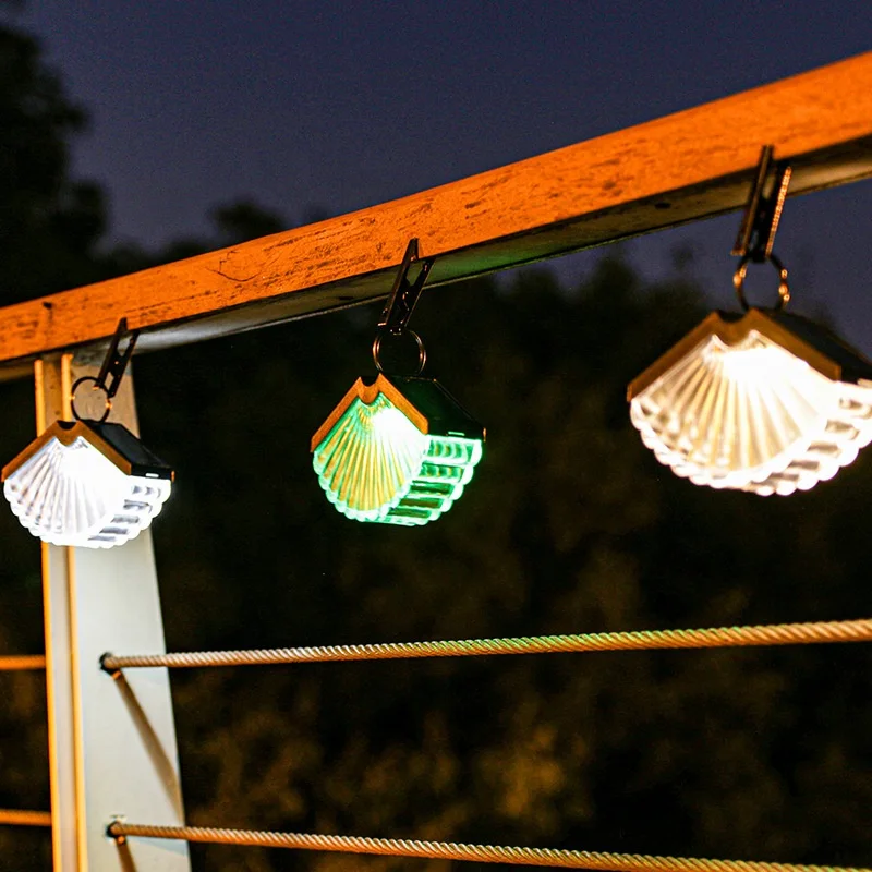 Solar garden ambiance hanging lights IP65 Outdoor waterproof balcony courtyard Villa decorative fan-shaped hanging lights