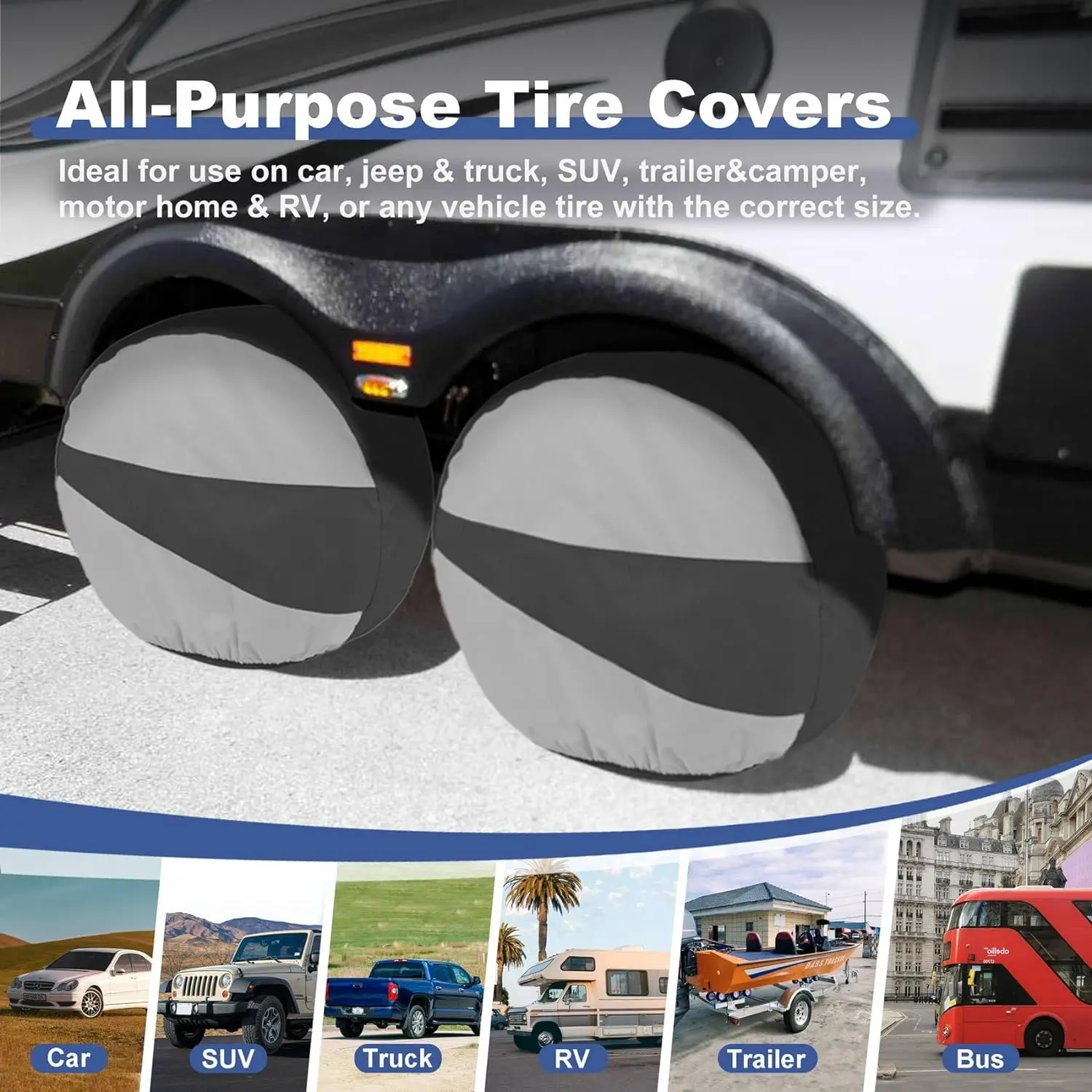Waterproof UV Protection Different Sizes RV Tire cover waterproof RV wheel cover