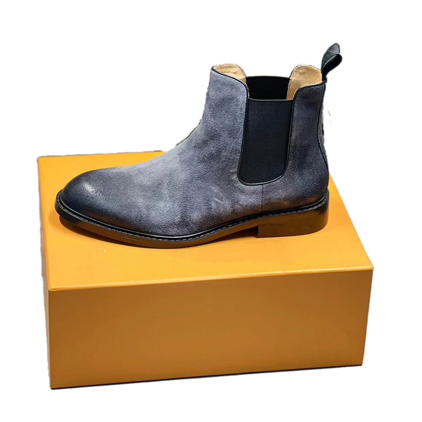 Fashion Trend Business Slip On Boots Top Grade Cowhide Male Ankle Shoes Teenager Boy Flap Luxury Classic Design High Quality Bra