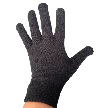 Womens knitted Acrylic mitten with custom logo touch screen knit gloves Fashion winter gloves