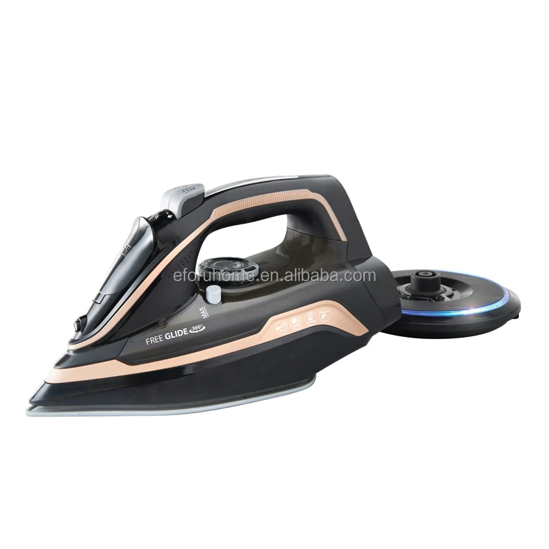 EFORU Portable Dry Spray Steam Powerful Double Soleplate Wireless Steam Iron with LED Light