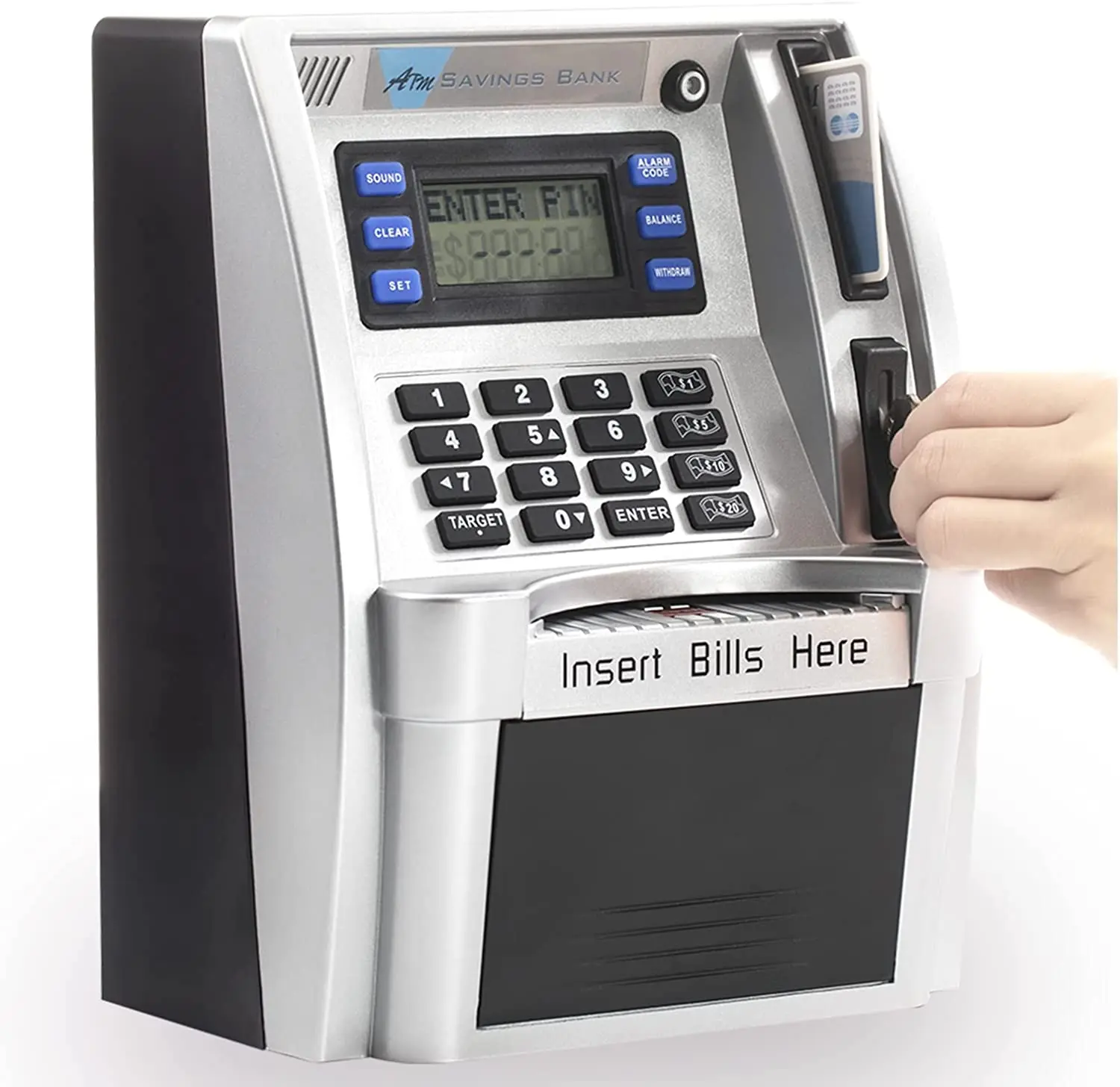 Mini atm piggy bank kids  electronic piggy coin bank house shaped money bank with password