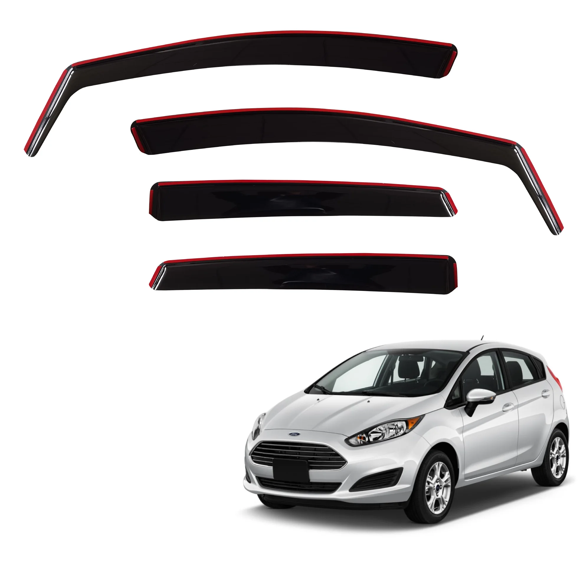 Factory Customized Car Rain Shield In-Channel Style Rain Window Deflector For Ford Fiesta 2005-2017 Auto Car Sun Visor