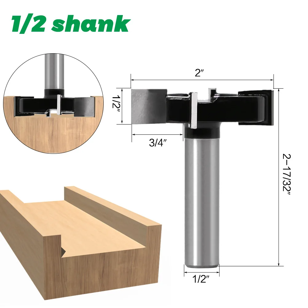 ALPHA 1/2 Inch Shank 4 Flute China Wood Router Bits Surfacing Planning Router Bit