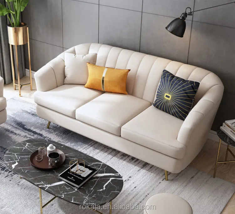 Modern Nordic Luxury Modern Leather Sofa 1 + 2 + 3 Seat Set Sofa Superb Artificial Leather Sofa