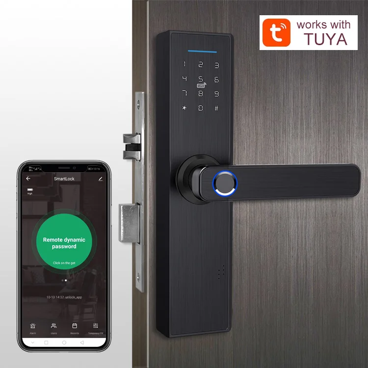 Safety Hotel Home Card Password Digital Mobile Phone Control Fingerprint Smart Door Lock