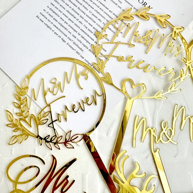 Instagram style MR&MRS Love Wedding Proposal Acrylic Cake Insert Couple Cake Decoration