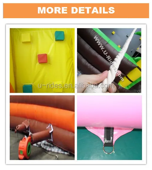 Outdoor PVC inflatable climb rock hill moutain sport game with bouncing mat inflatable wall climb for outdoor public playground