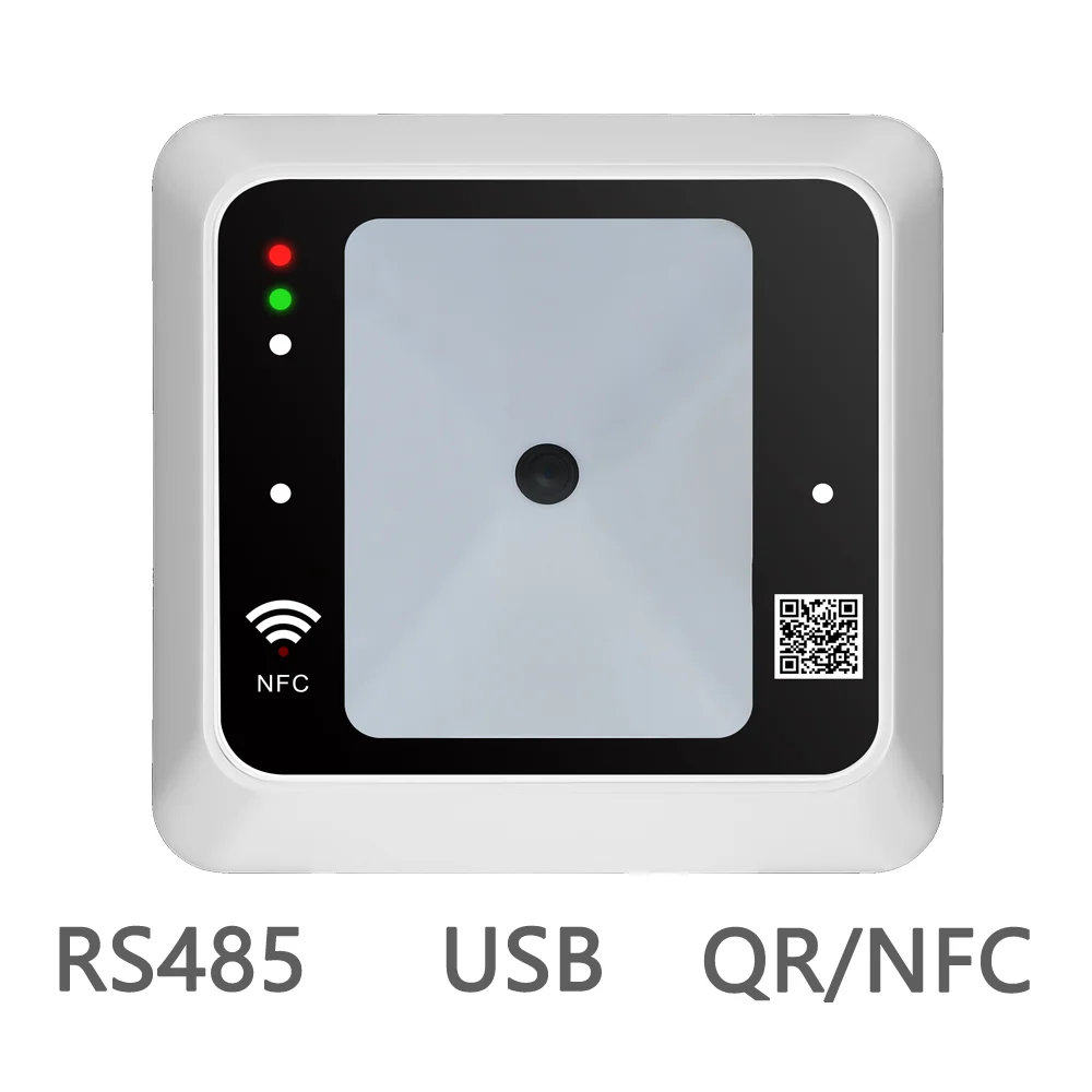 1D 2D QR + NFC RFID Reader 13.56MHz Card Reader with USB Wiegand RS485 Interface Embedded Mounted QR RFID Combine Card Reader