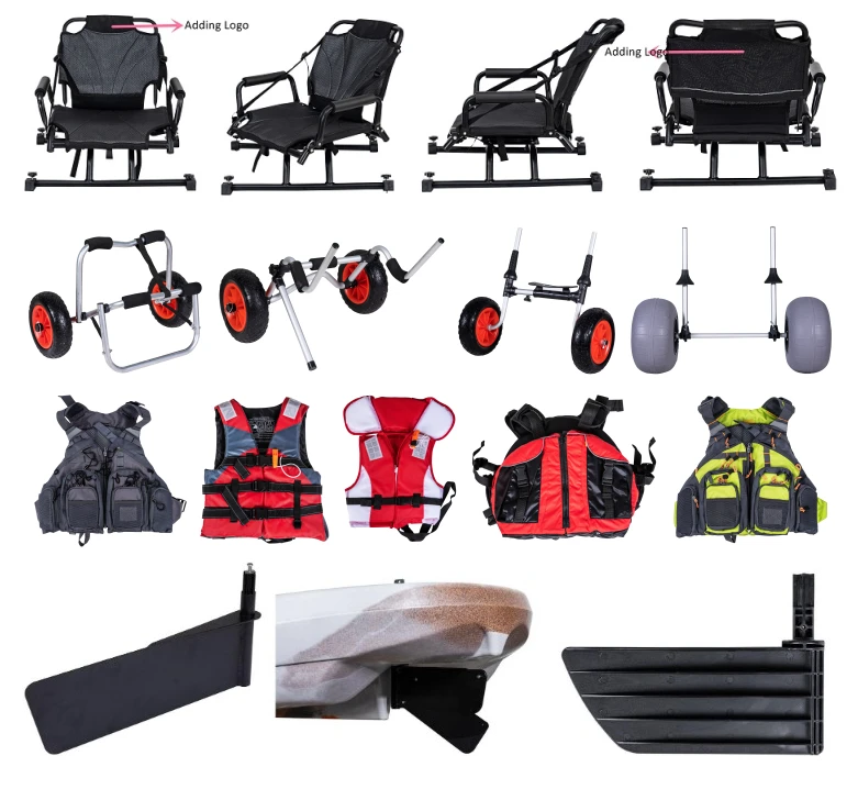 2.9m LLDPE Water Sport First Lever Plastic 1 Person Sit on Fishing Boat Kayak with backseat and frame chair