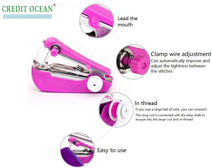 CREDIT OCEAN Home multifunctional mini single needle portable sewing machine handheld