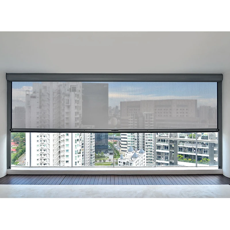 Motorized Patio Electric Blinds For Outside Patio Side Track Motorized House Screens Zip Screen Outdoor Blinds