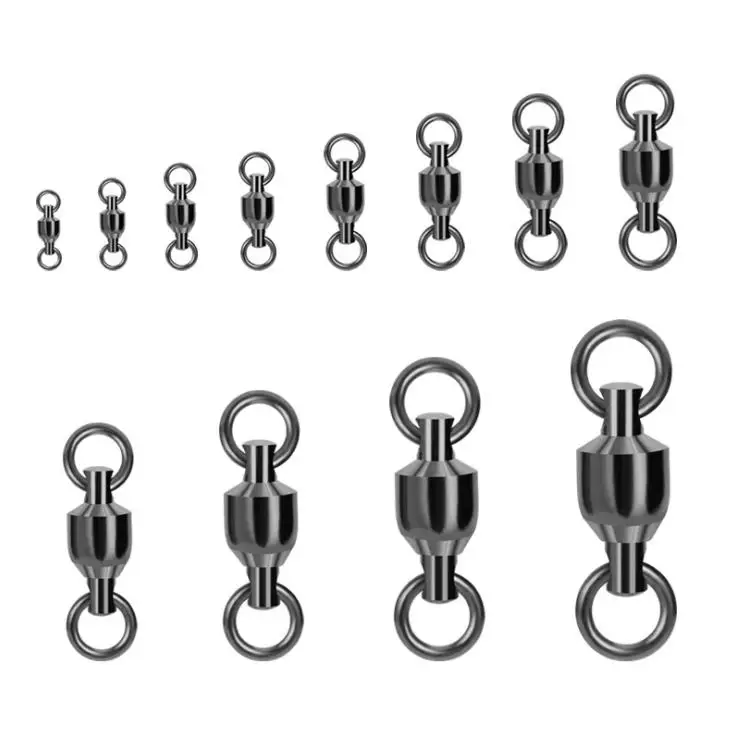 New design 0#-10#  stainless steel Ball bearing swivel with solid ring fishing accessories