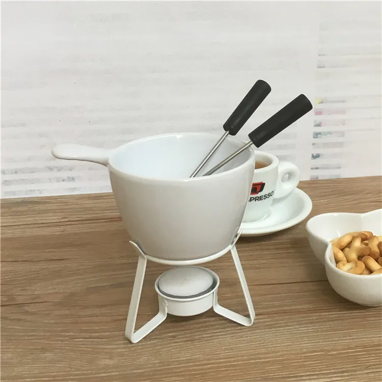 Personalized dinnerware butter warmer white candle mini chocolate cheese ceramic fondue pots