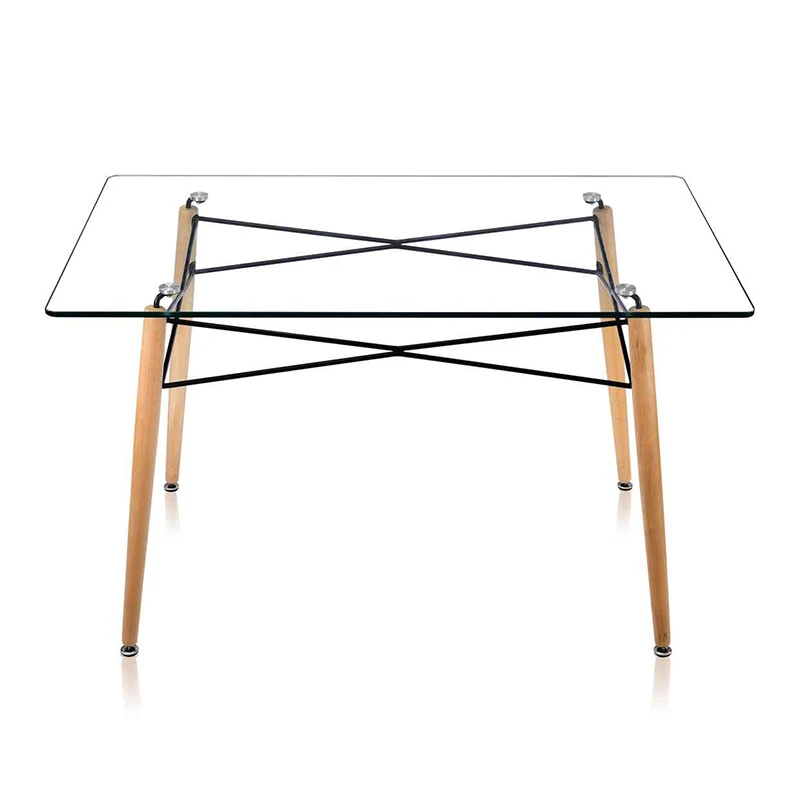 wholesale Modern design dining room furniture cheap high quality dining table tempered glass top tables