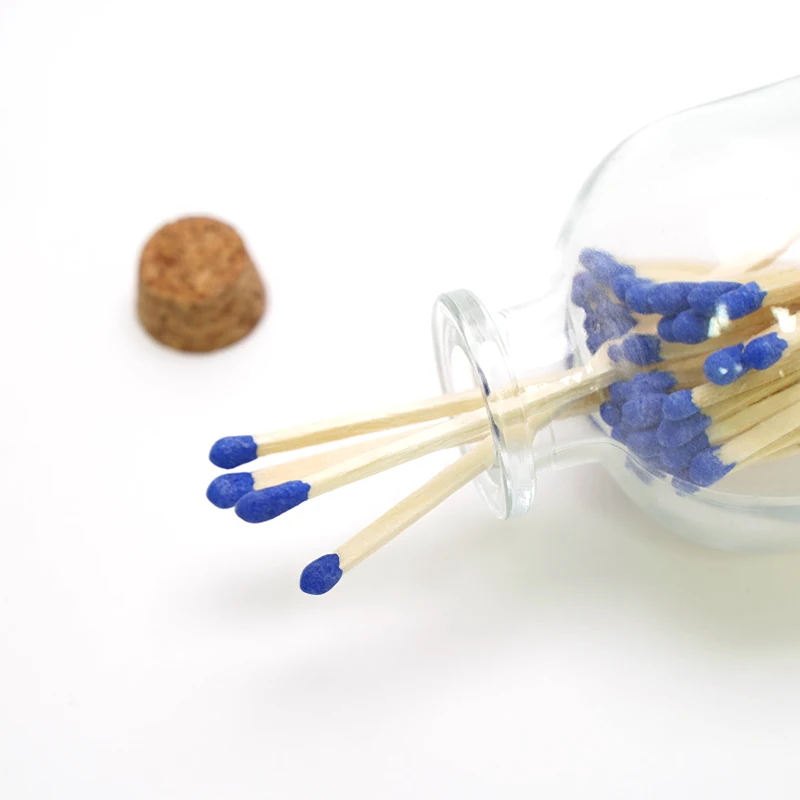 KDG Brand Decor Matches for Candles with Glass Jar 75mm Wooden Matches in Glass Jars