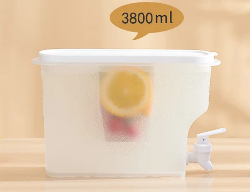 3.8 L Plastic faucet refrigerator fruit teapot Ice water bucket fridge storage box drink bottles dispensers