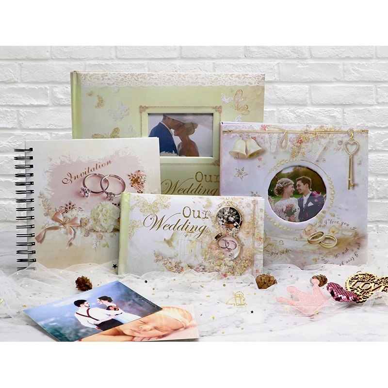 Custom kraft paper 200 photos 6 inch wedding memory circle photo window photo album book