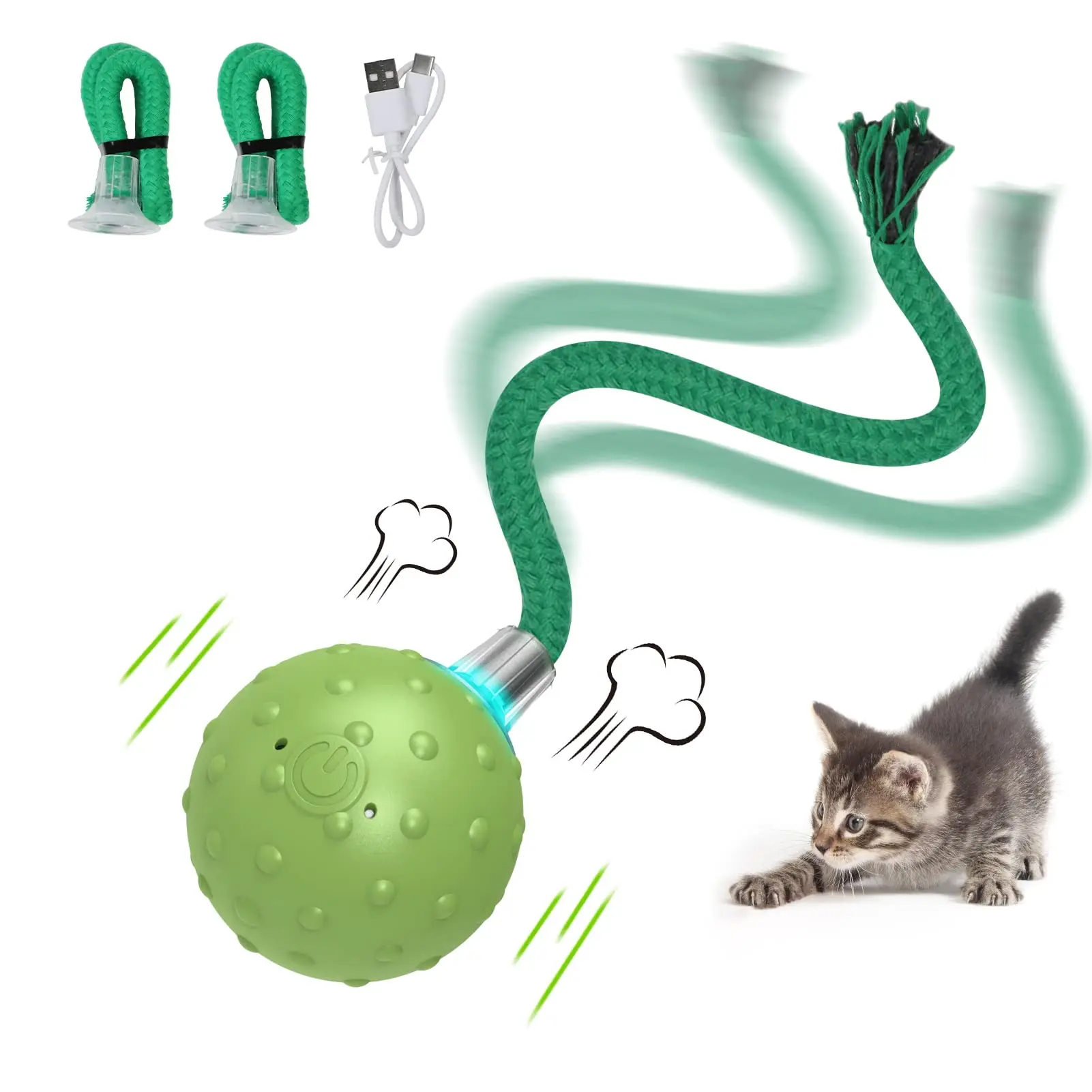 Good Price Of New Product Silicone Pet Chew Toy USB Interface Electric Smart Cat Toys Interactive Ball