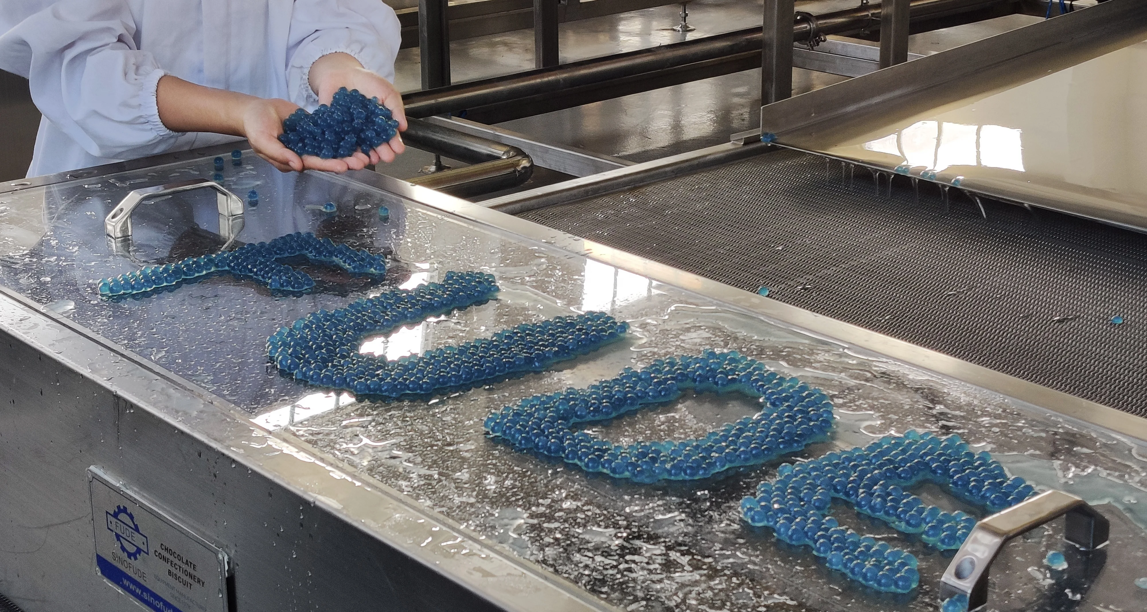 full automatic Taiwan popping boba depositing making machine for bubble tea pearls Simulation caviar production line