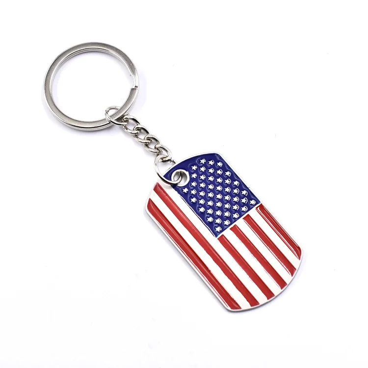 Wholesale custom metal country keychain flag keychain