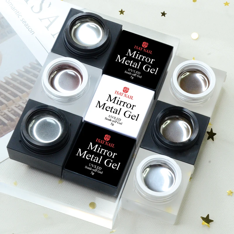 High Quality Metallic Nail Polish 5G Factory Wholesale Gold Mirror Gel Nail Polish White Label