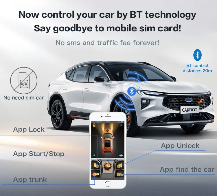 Drop Shipping KOL Cardot Best Passive Keyless Entry Remote Starter Smart Car Alarms