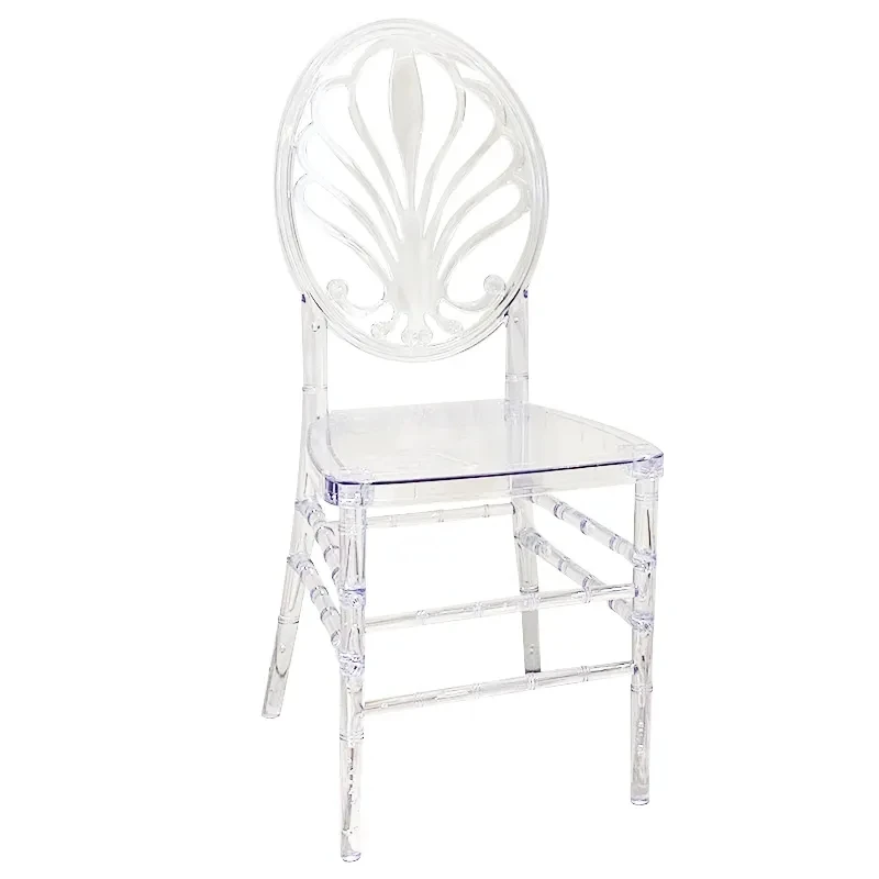 Hot Sale Clear Transparent Resin Chiavari Chair Clear Plastic Acrylic Phoenix Napoleon Wedding Chair with Wholesale Price