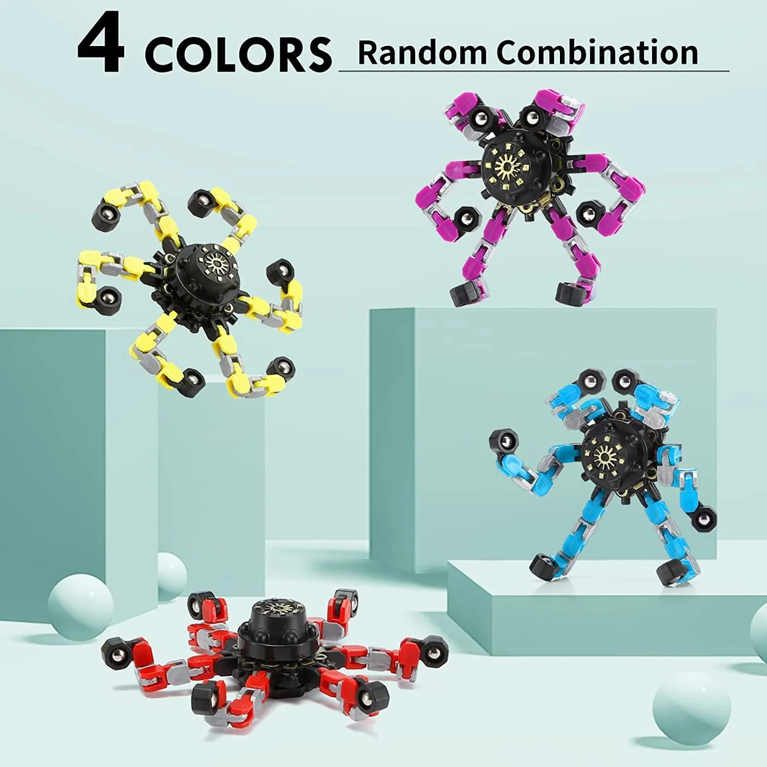 1PC Transformable Fidget Spinners Stress Relief Sensory Toys Fingertip Gyros Spinner Party Favors for ADHD Autism Kids Adults