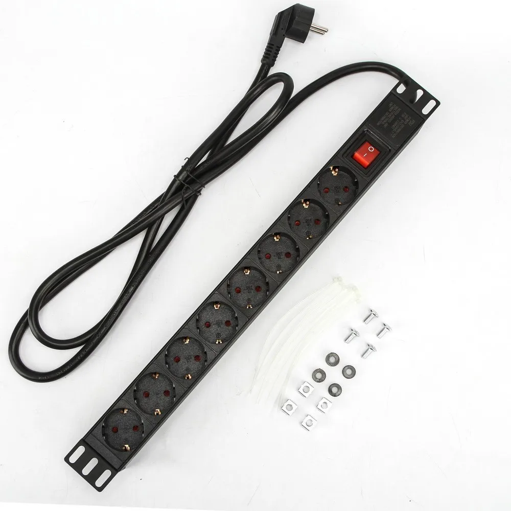 Высококачественный Черный алюминиевый сплав Германия 19 дюймов 6way 8 way PDU