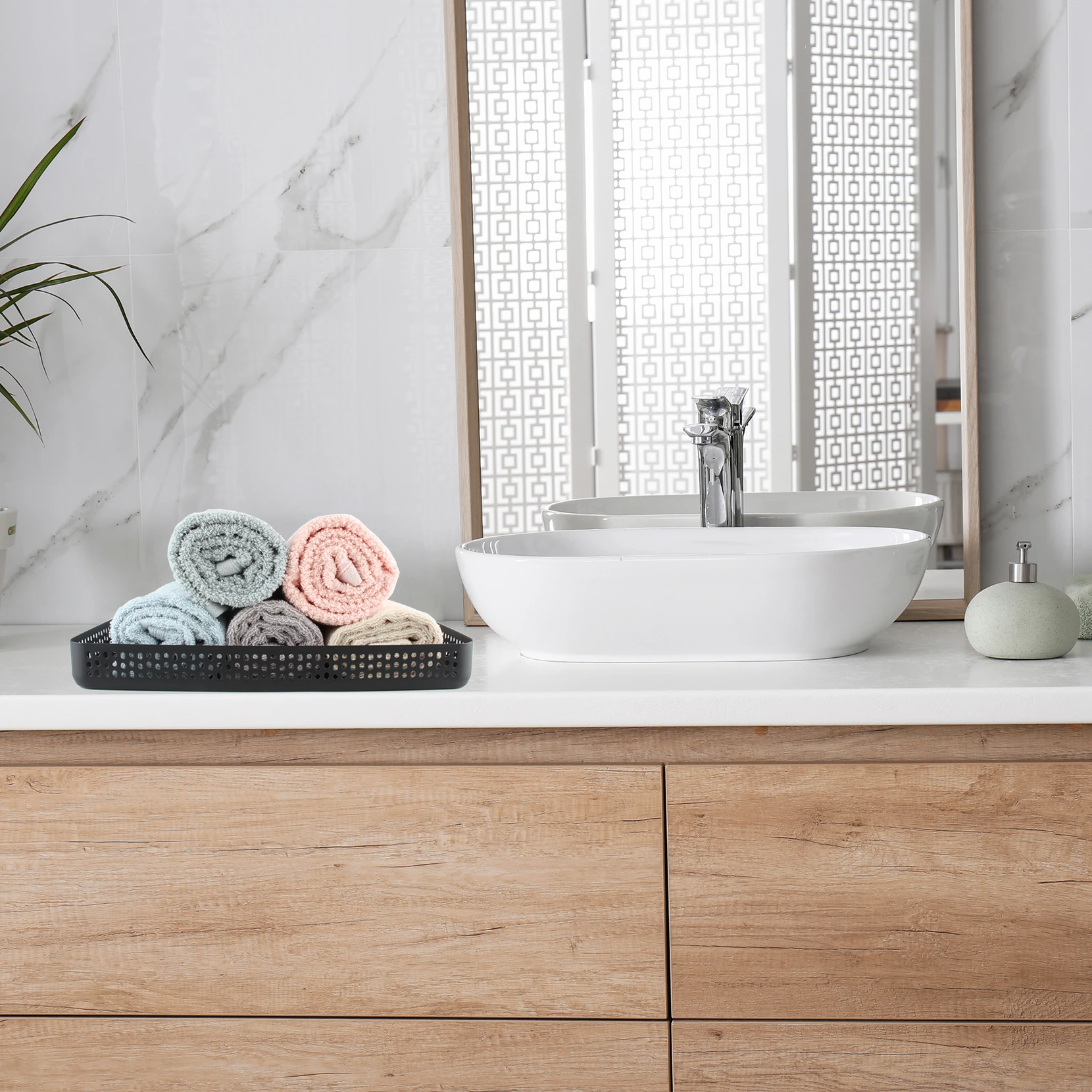 Home Decoration High Quality Iron Metal Bathroom Decorative Shower Storage Trays