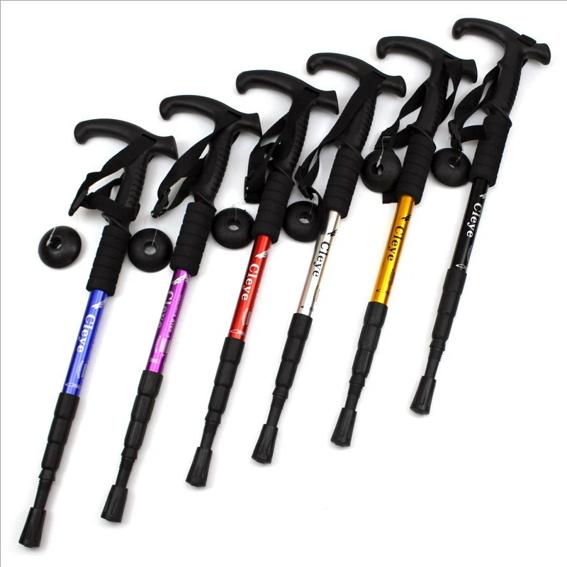 
OEM Adjustable Retractable Anti-Shock Durable Aluminum Hiking Trekking Sticks for Outdoor Walking Trekking Climbing 
