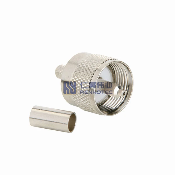 Crimp Cable Mount Straight UHF Male for RG59 RG58