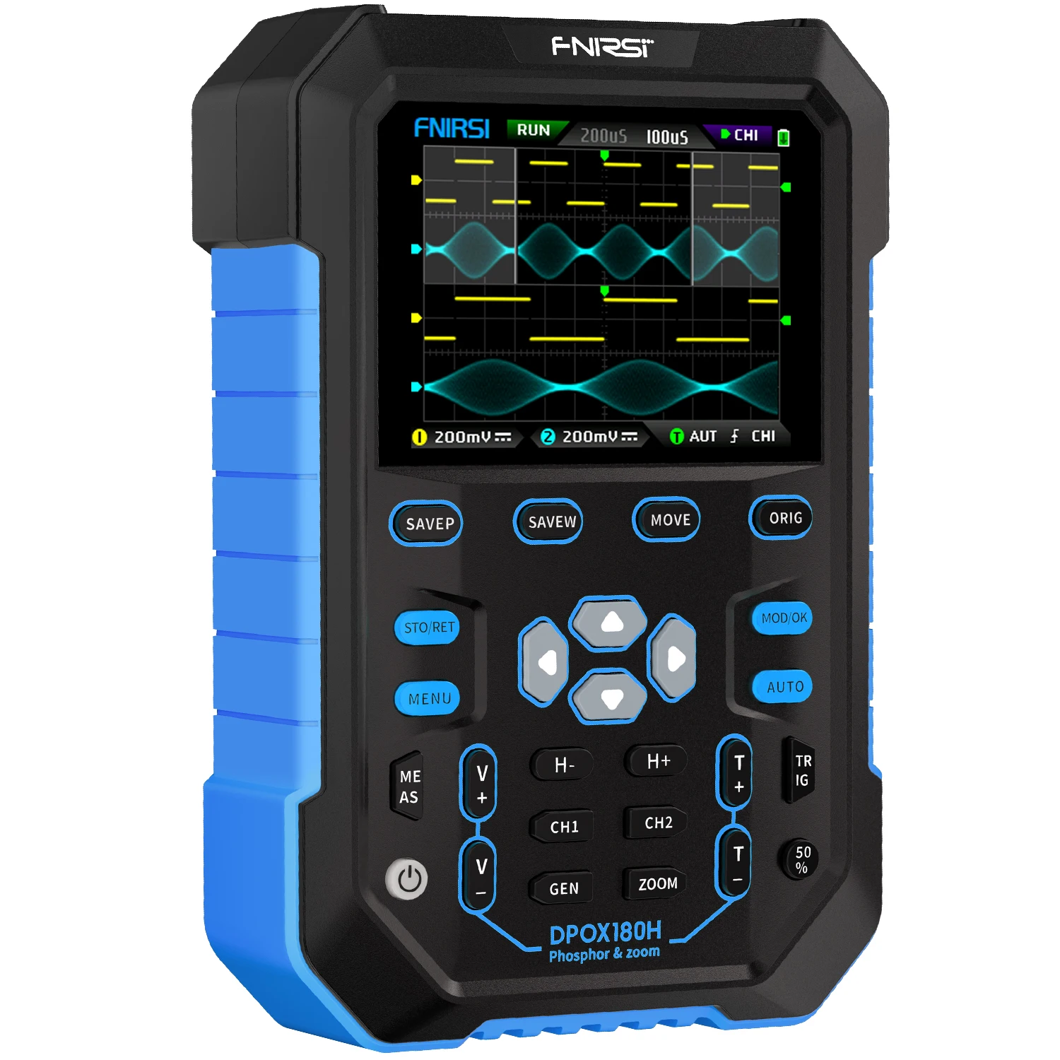 Fnirsi New Dpox180h 180mhz3db 2in1function Signal Generator Fluorescence Display Zoom Handheld Dual Channel Digital Oscilloscope