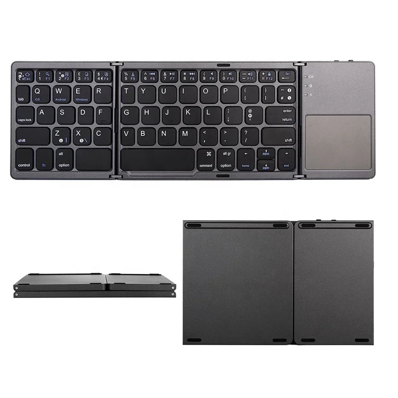 YONANSON Folding Wireless Keyboard  Ultra Slim Foidable Pocket Sized Keyborad for Ipad iphone iOS Android Windows