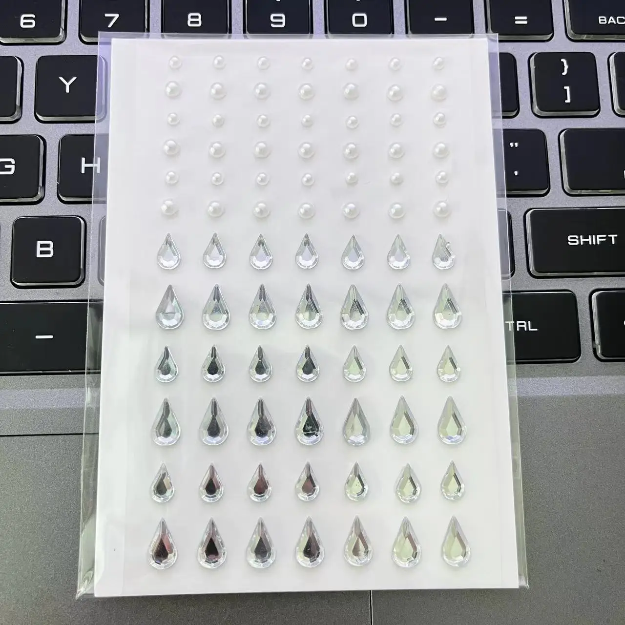 Wholesale Custom DIY Girls Pearl Acrylic Diamond Gemstone Costume Makeup Sticker